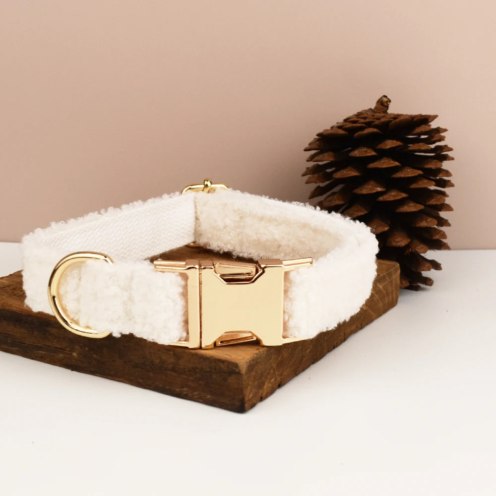 Luxury Teddy dog collar with options to add on detachable bow and lead