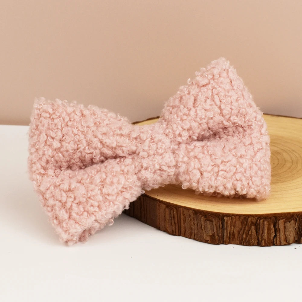 Luxury Teddy dog harness, collar with detachable bow and lead in Pink and Gold