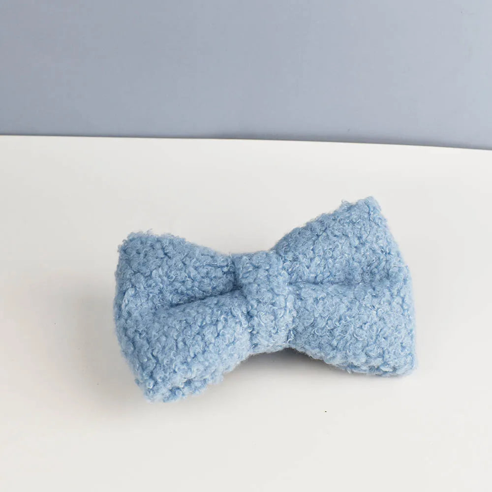 Luxury Teddy dog harness, collar with detachable bow and lead in Blue and Gold