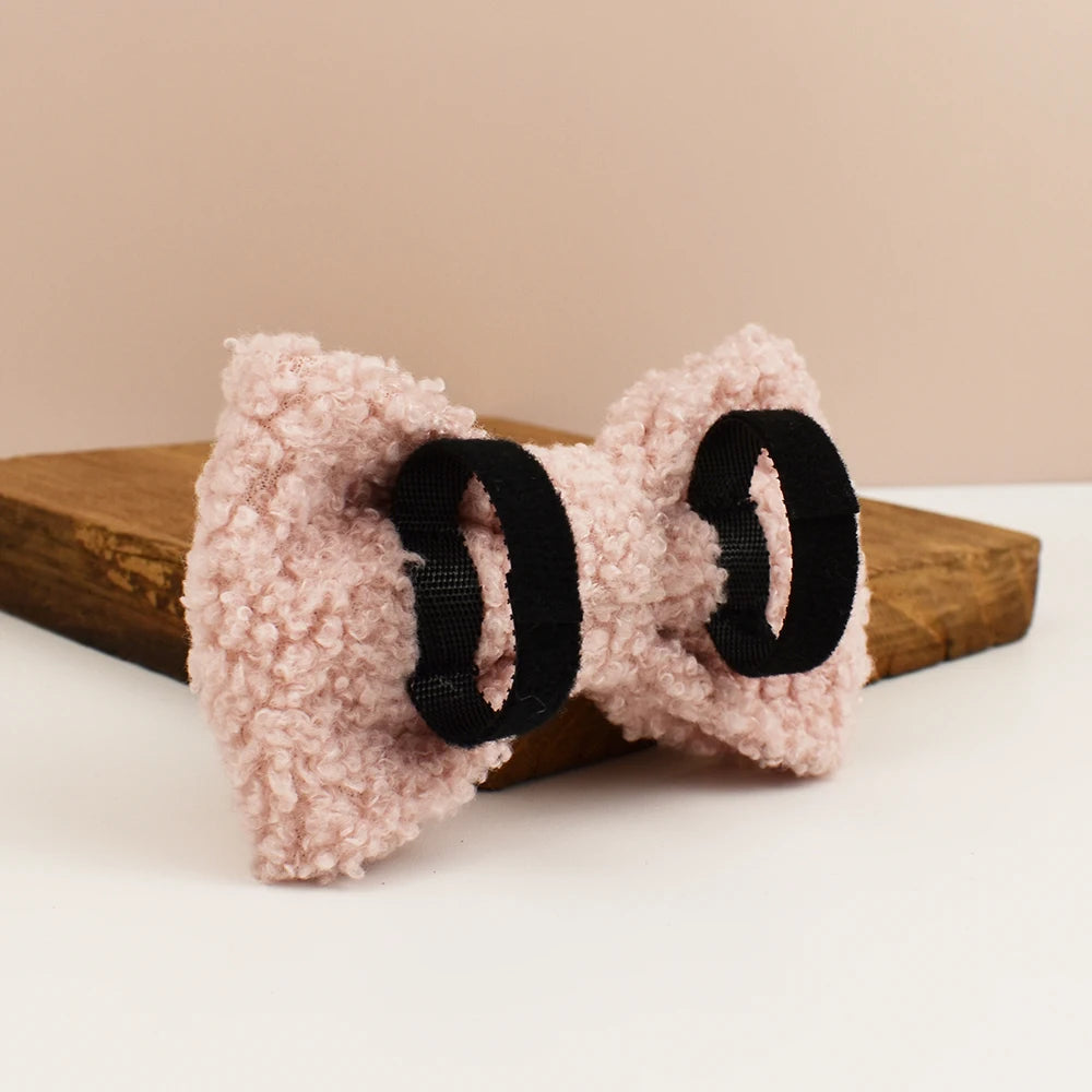 Luxury Teddy dog harness, collar with detachable bow and lead in Pink and Gold