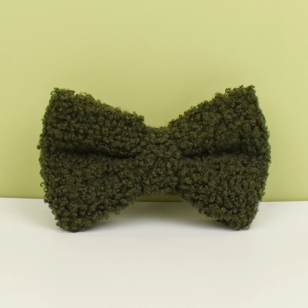 Luxury Teddy dog harness, collar with detachable bow and lead in Green and Gold