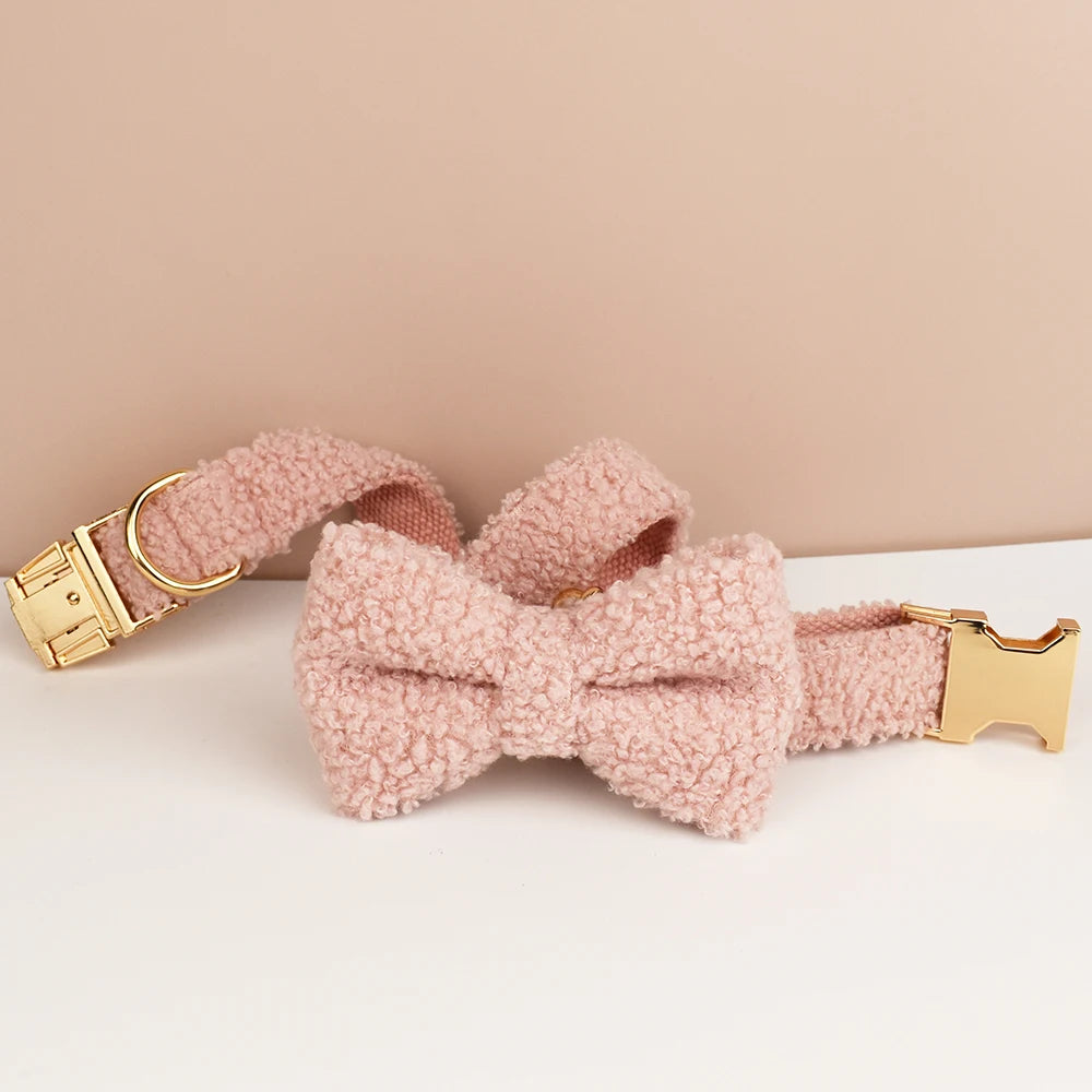 Luxury Teddy dog collar with options to add on detachable bow and lead