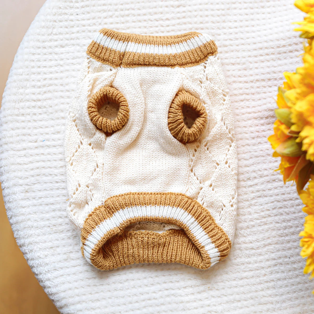 Cozy Knitted Dog Jumper with Bow Detail
